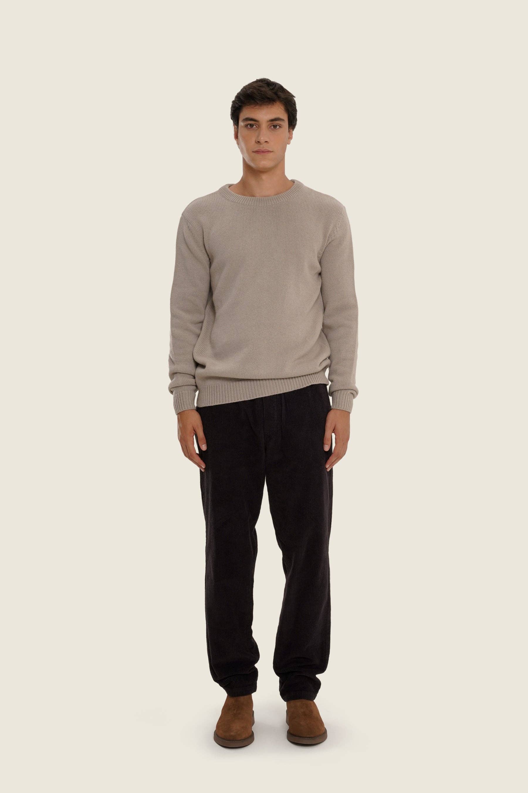 Maglione in maglia grigio in cotone biologico