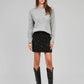 Gonna mini Romie in pizzo nero con ricami gioiello