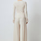 Body plissettato beige