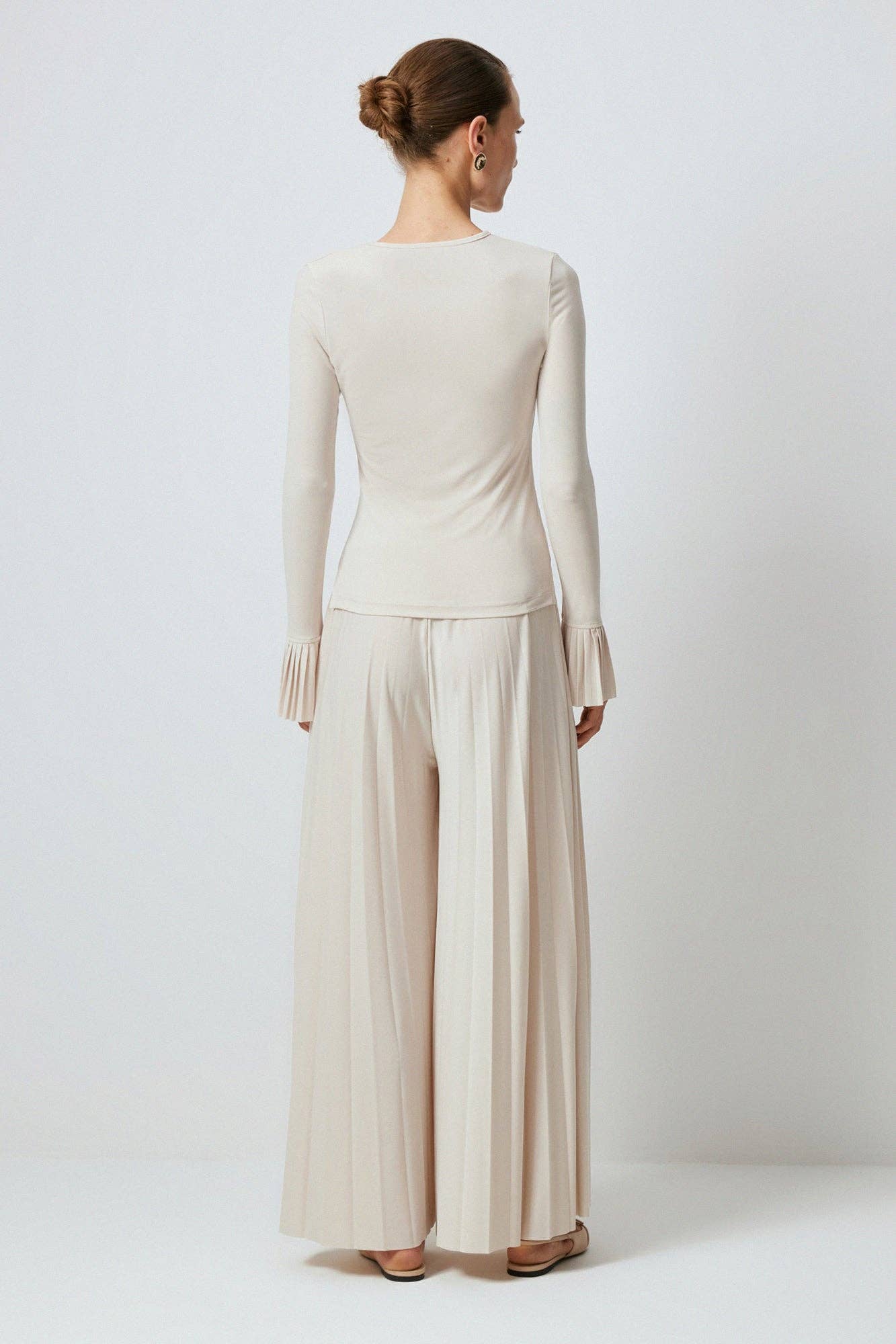 Body plissettato beige