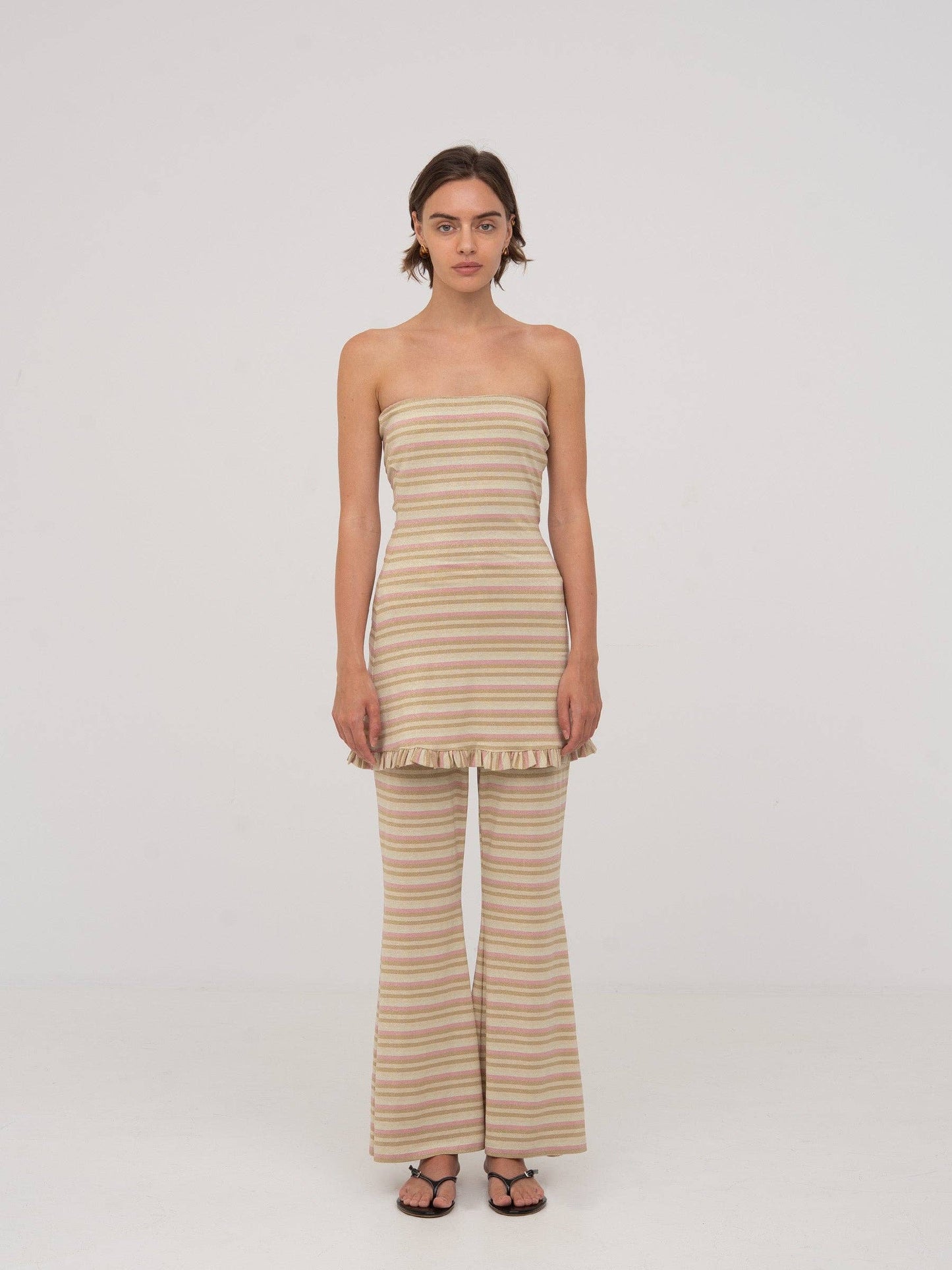 Pantaloni a righe Persephone a gamba ampia