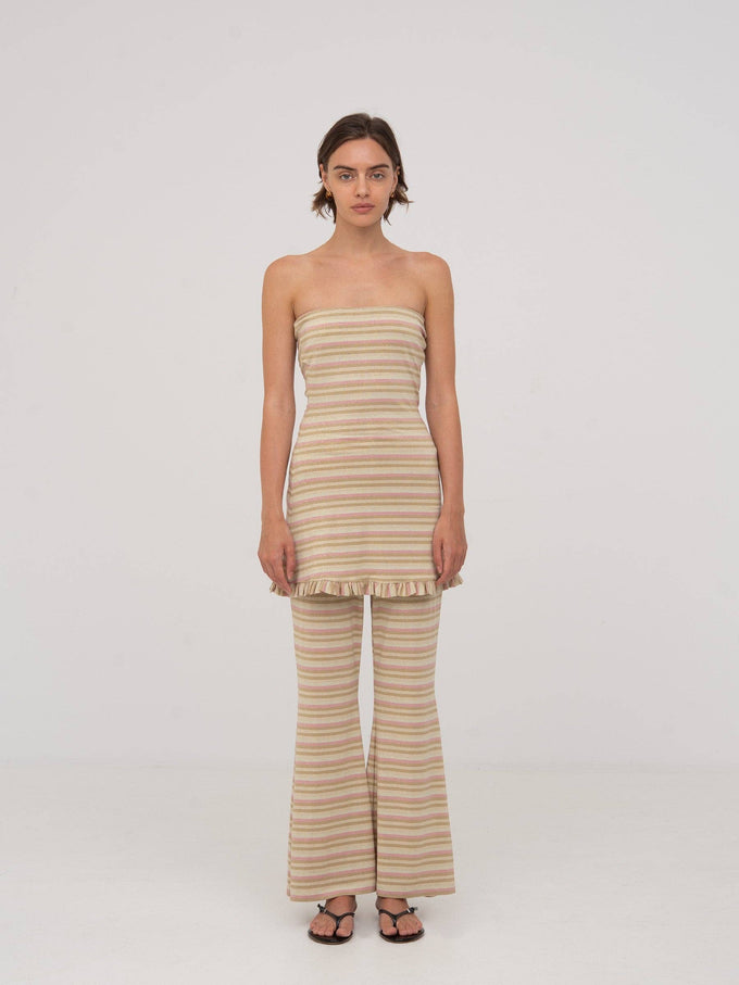 Pantaloni a righe Persephone a gamba ampia