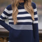 Maglia a righe in lana e cashmere