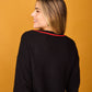 Cardigan Senda nero ricamato