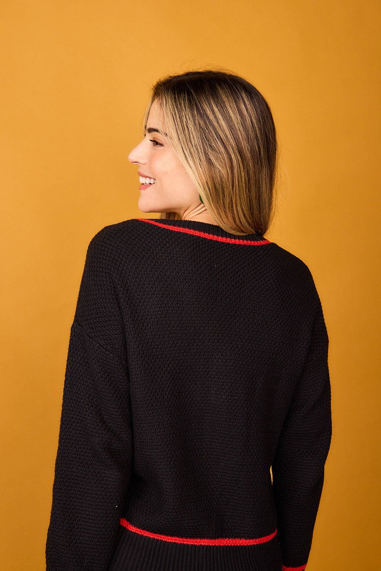 Cardigan Senda nero ricamato