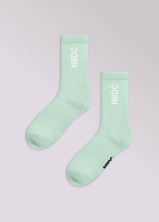Calzini verde menta in cotone biologico con logo