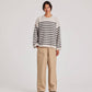 Maglione oversize a righe in lana d’agnello biologica