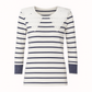 Maglia a righe con maxi colletto sangallo