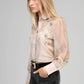 Camicia trasparente Santona color talpa ricamata