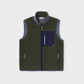 Gilet sherpa unisex con zip kaki chiaro
