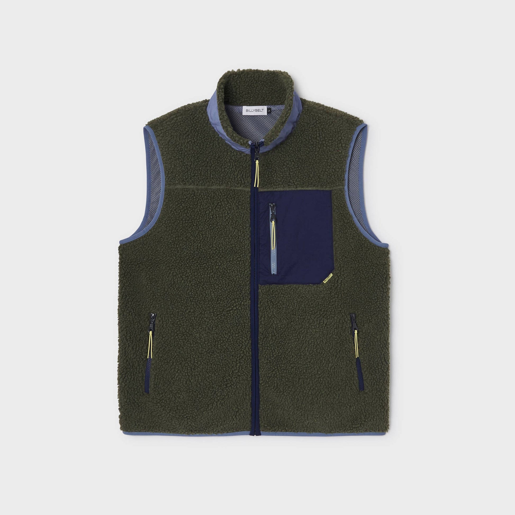 Gilet sherpa unisex con zip kaki chiaro
