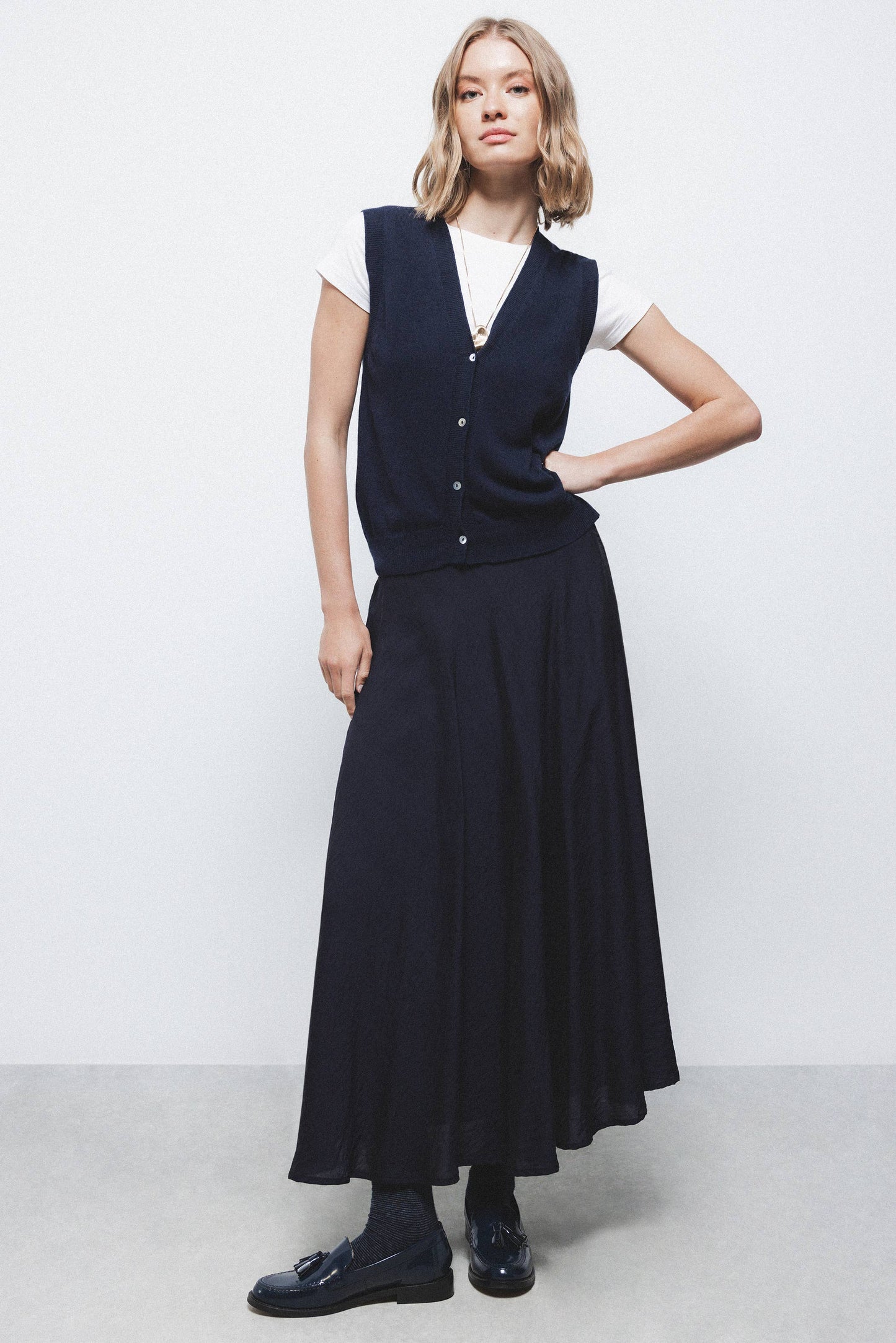 Gilet in maglia con scollo a V