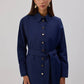 Camicia lunga in popeline con cintura