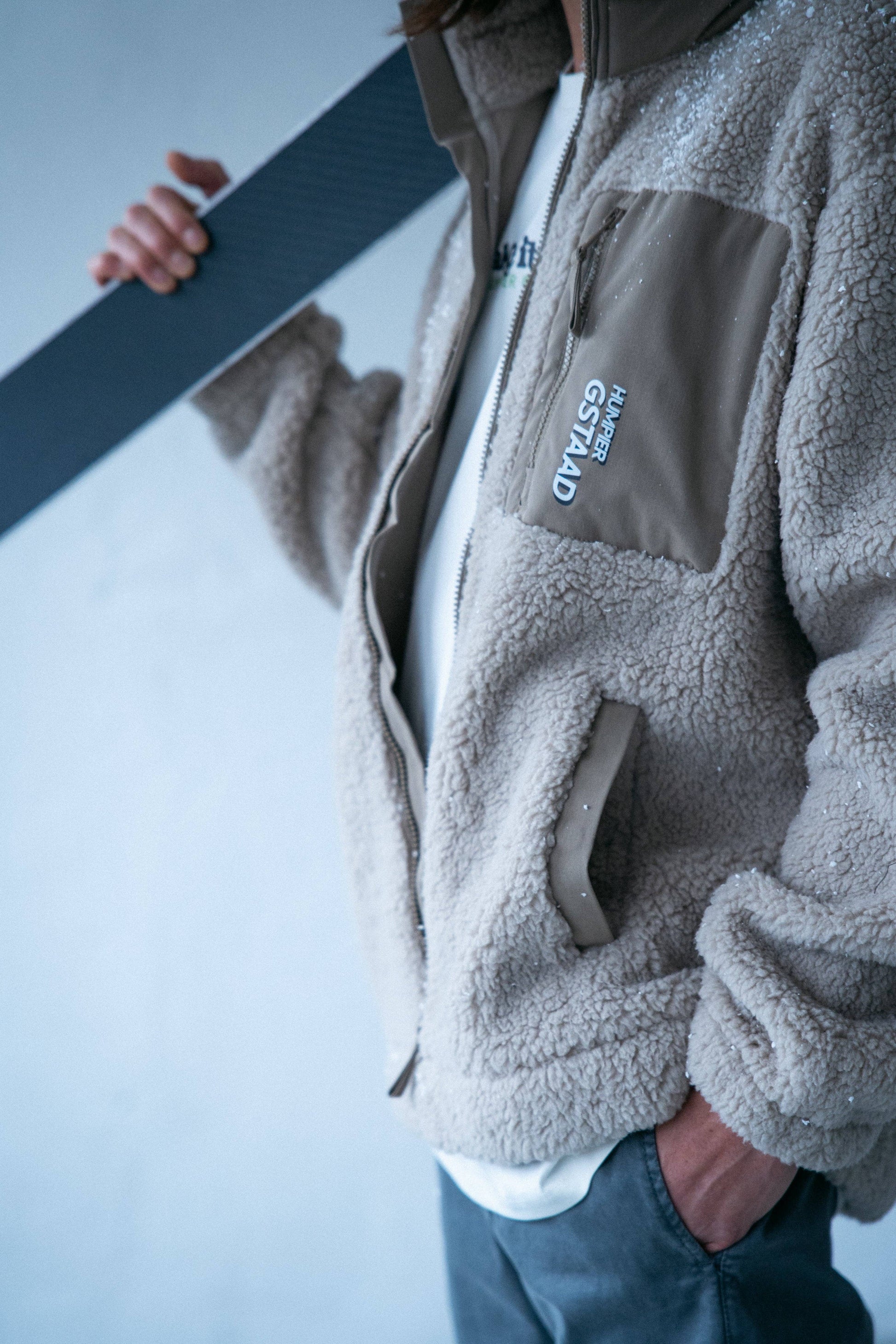 Giacca in pile sherpa Wet Sand Gstaad