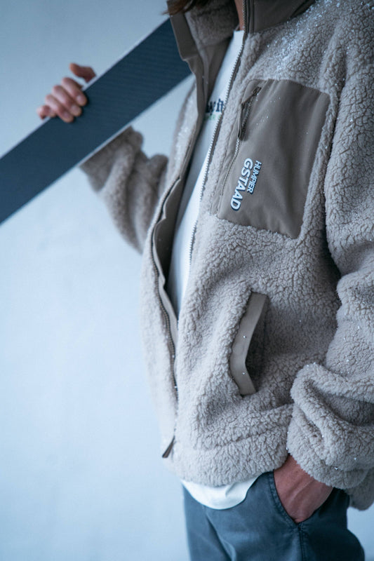 Giacca in pile sherpa Wet Sand Gstaad