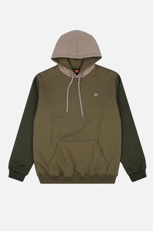 Felpa con cappuccio color block Gothic Olive