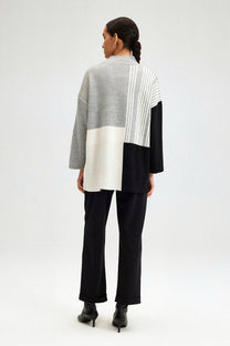 Tunica in maglia con fascia al collo