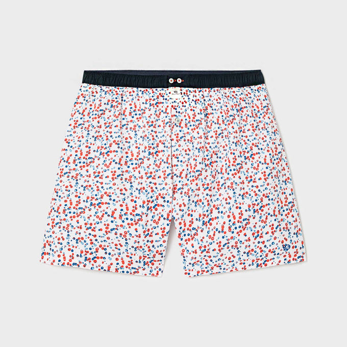 Bermuda boxer in cotone biologico con stampa Frizzante
