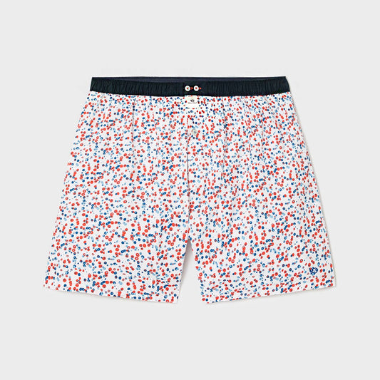 Bermuda boxer in cotone biologico con stampa Frizzante