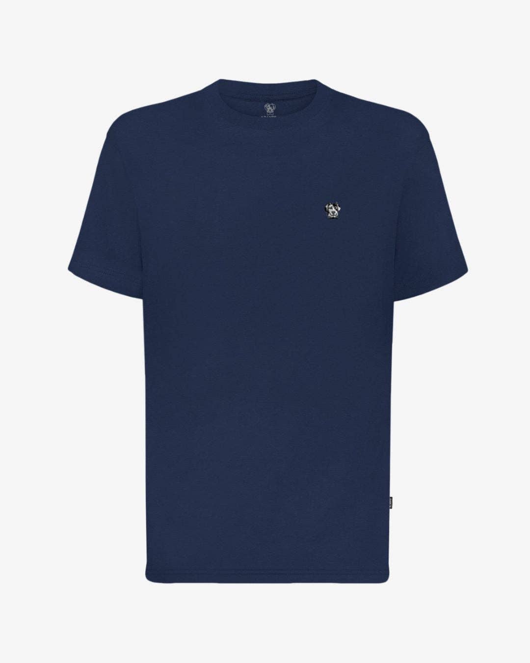 T-shirt blu antimacchia in cotone elasticizzato