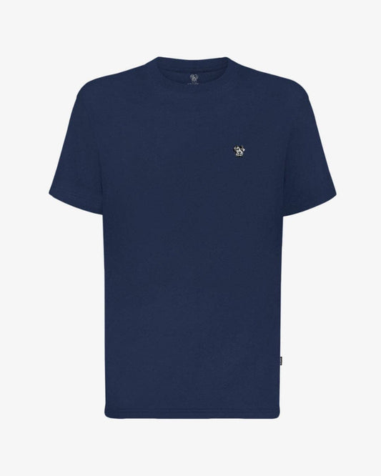 T-shirt blu antimacchia in cotone elasticizzato