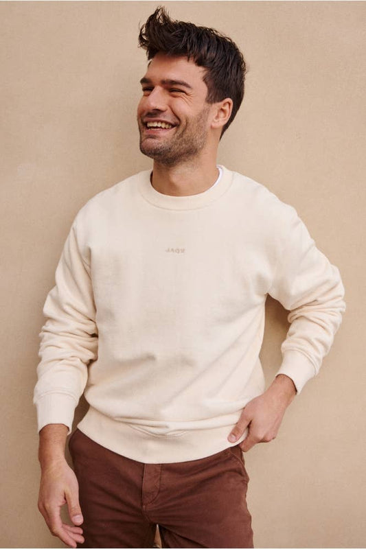 Felpa girocollo Marco color latte