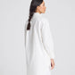 Tunica camicia oversize in popeline di cotone biologico bianco