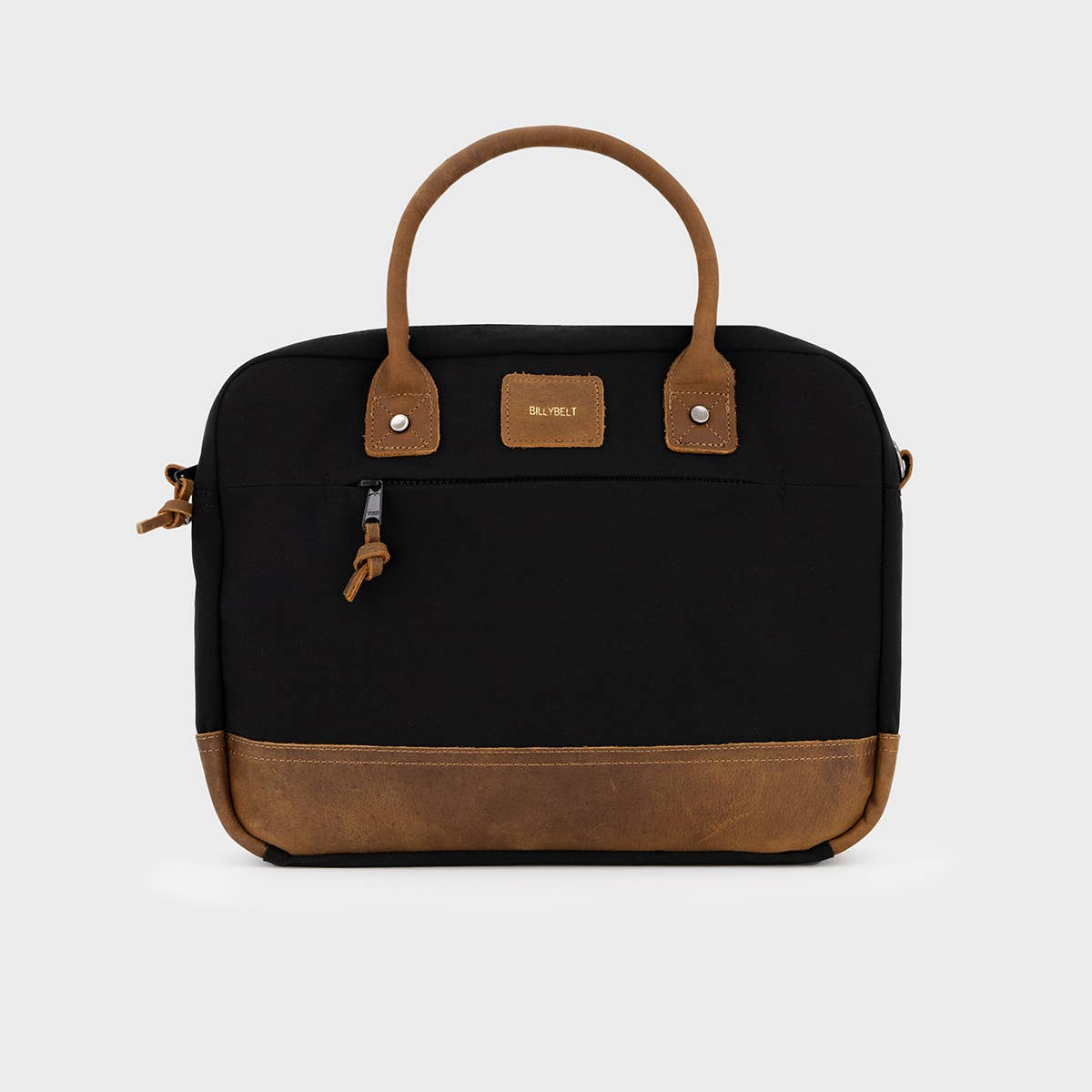 Borsa porta laptop nera in cotone cerato