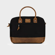 Borsa porta laptop nera in cotone cerato