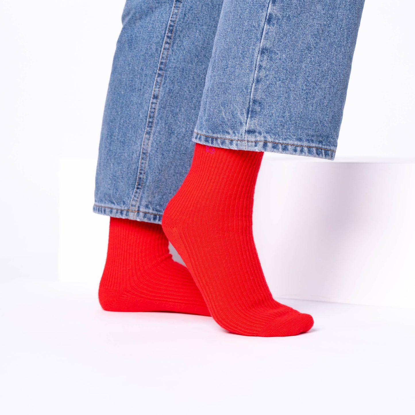 Calzini in lana e angora rossi