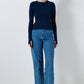 Body basic a maniche lunghe blu navy