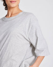 T-shirt Oversize in Cotone Biologico GOTS Grigio Melange