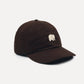 Cappellino in cotone con logo ricamato marrone