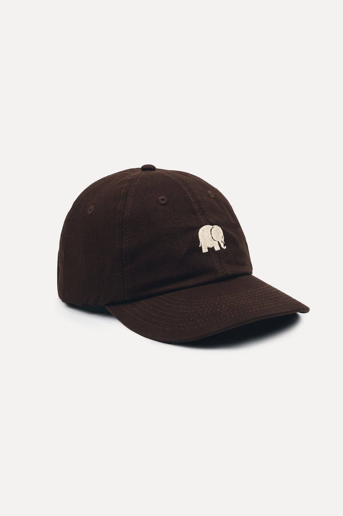 Cappellino in cotone con logo ricamato marrone