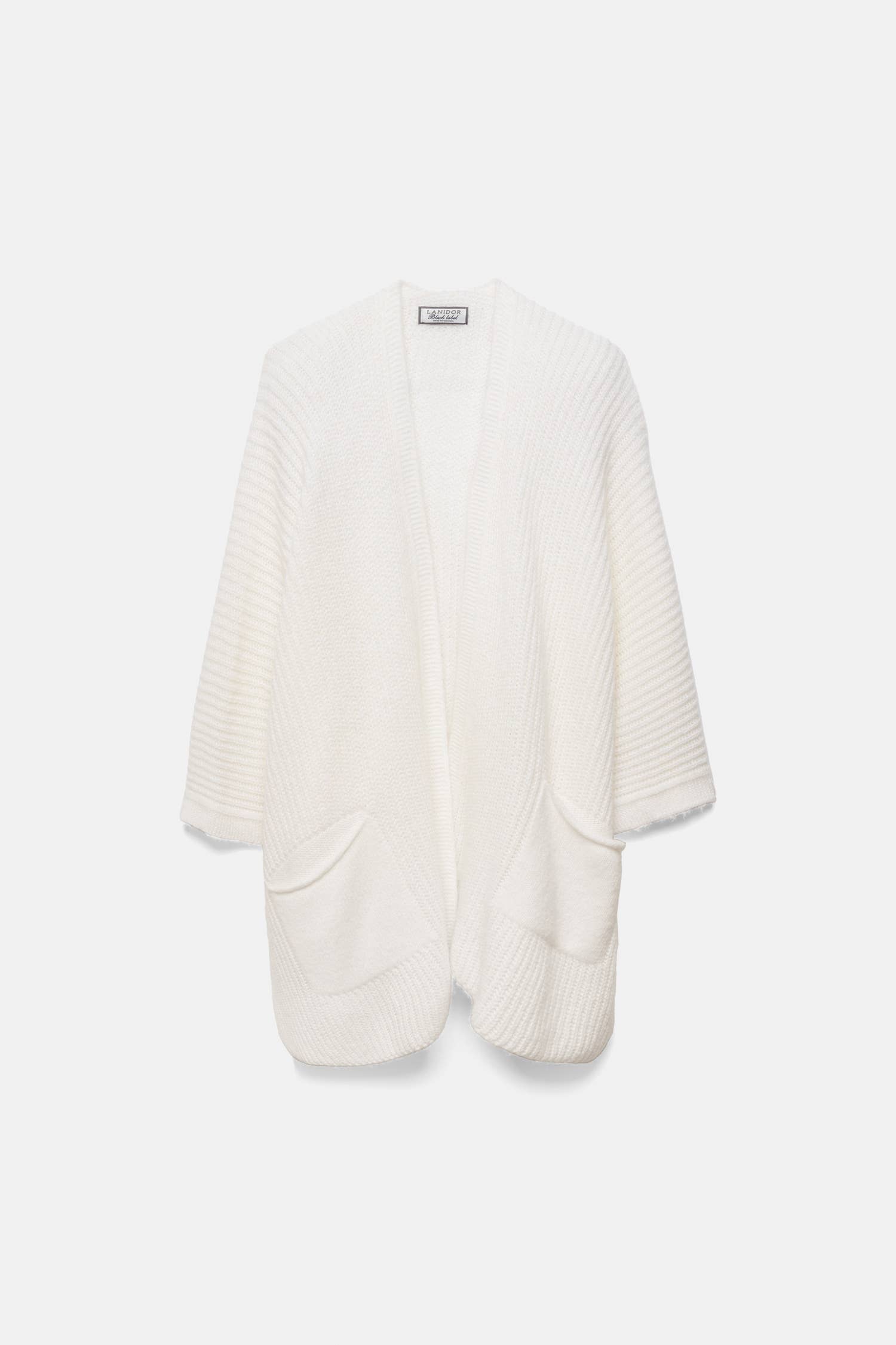 Cardigan mantella in maglia con tasche