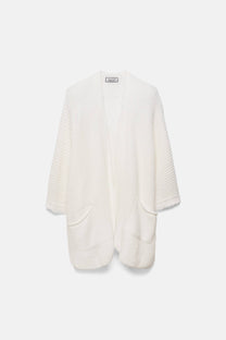 Cardigan mantella in maglia con tasche
