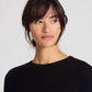 Top Freja a costine in cotone biologico GOTS nero