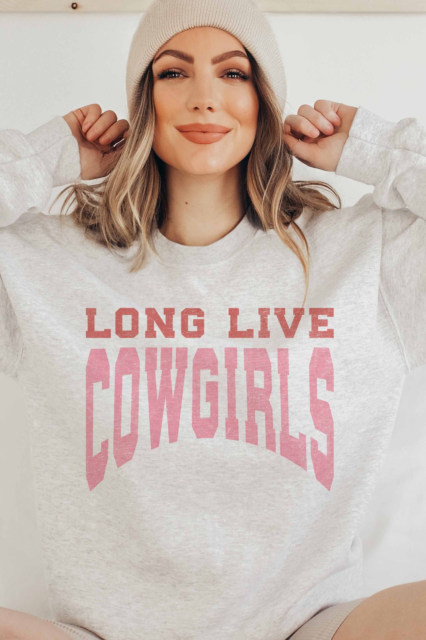 Felpa oversize grafica “Long Live Cowgirls”