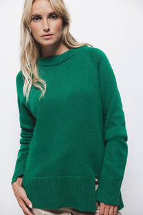 Maglione in maglia strutturata con girocollo