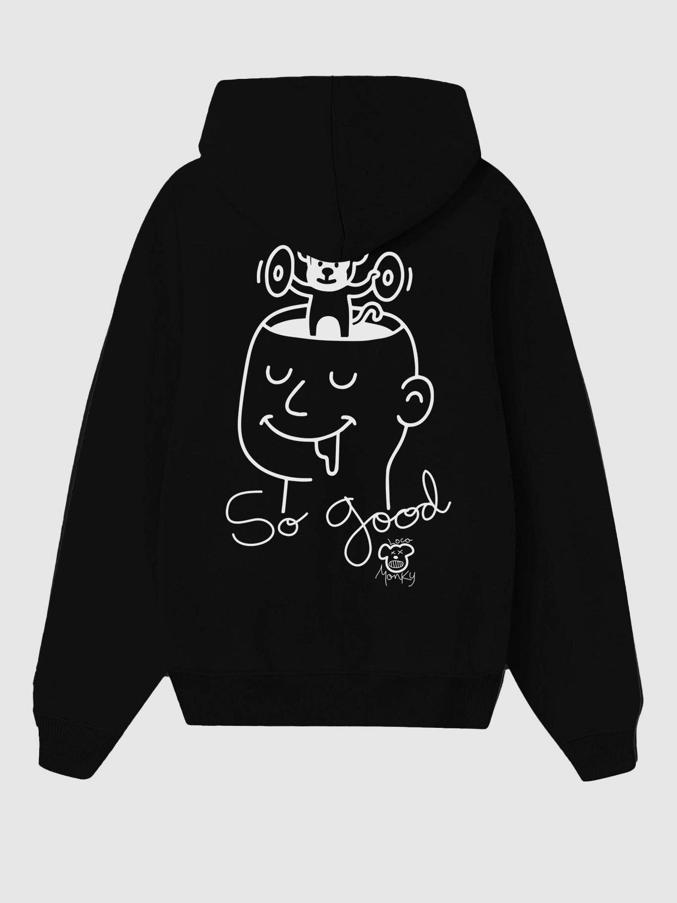 Felpa unisex con cappuccio So Good nera