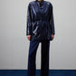 Kimono con paillettes blu navy