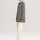Cardigan lungo a righe con bottoni dorati