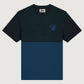 T-shirt bicolor Puro Loco con logo blu scuro e nero