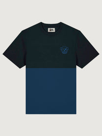T-shirt bicolor Puro Loco con logo blu scuro e nero