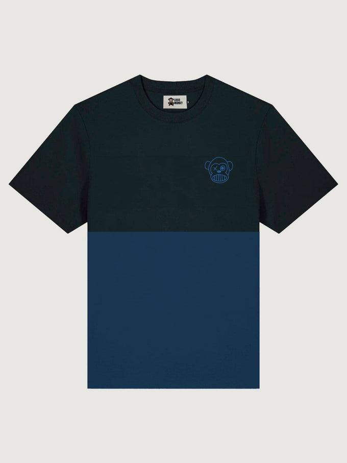 T-shirt bicolor Puro Loco con logo blu scuro e nero