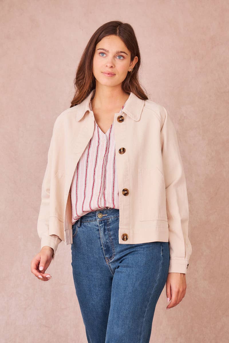 Giacca corta Versailles in gabardine di cotone