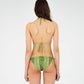 Top bikini triangolo paisley verde