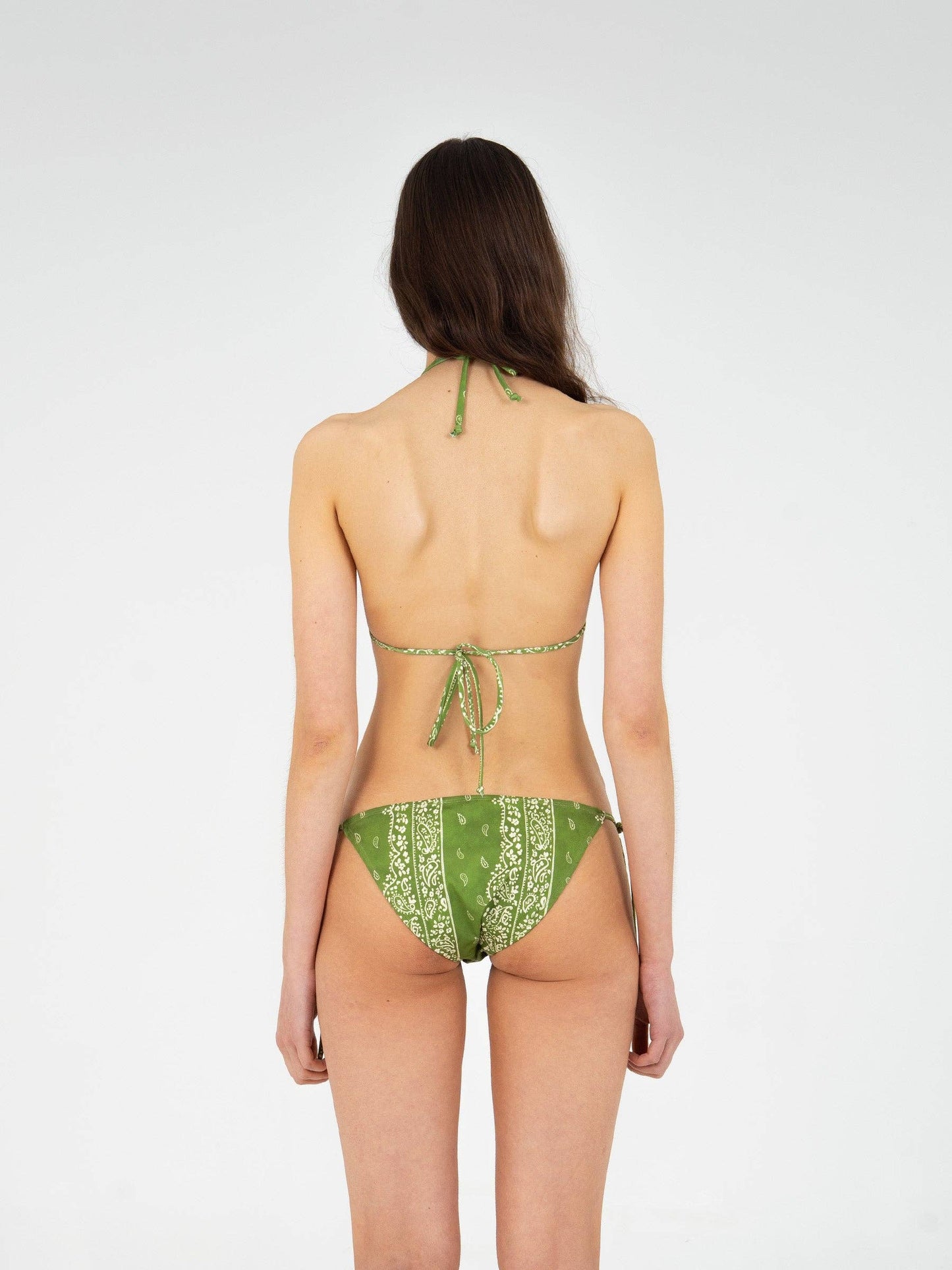 Top bikini triangolo paisley verde