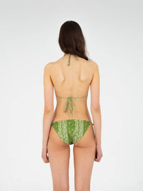 Top bikini triangolo paisley verde