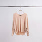 Maglione oversize con scollo a V in misto viscosa